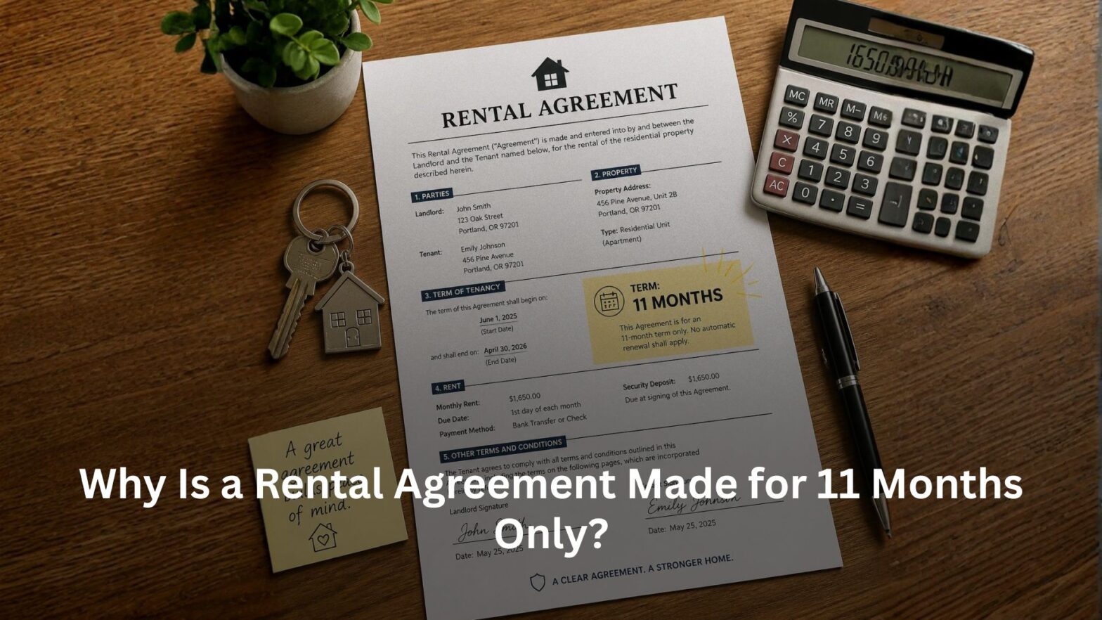 Why Is a Rental Agreement Made for 11 Months Only?