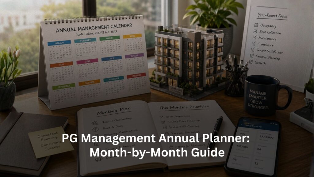 PG Management Annual Planner, PG Management Annual Planner: Month-by-Month Guide, Rentok PG Management Annual Planner: Month-by-Month Guide